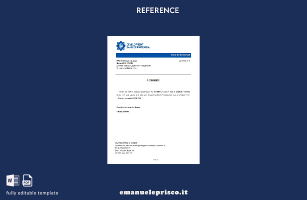 modello di riferimento per la chiusura della Mongolia Development Bank of Mongol